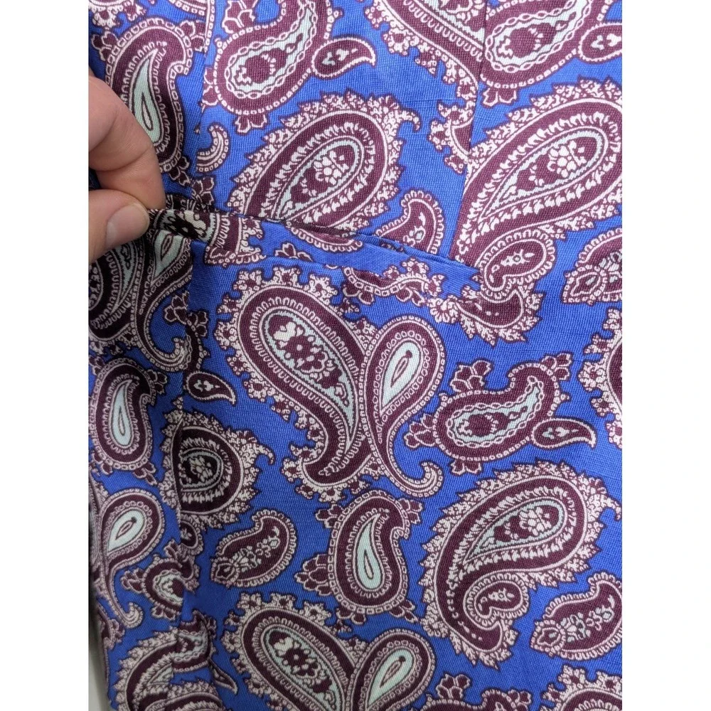 Banana Republic Womens Blazer 8 NWT $178 Rayon Linen Blue Paisley Single Button